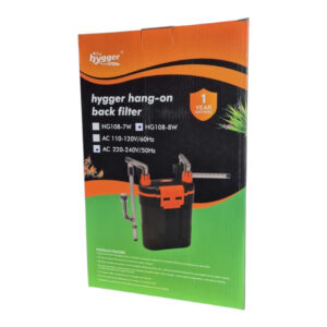 Hygger hang-on back canister filter with versatile filtration system for freshwater and saltwater tanks.