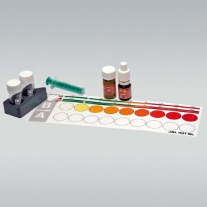 JBL Nitrate Test Kit NO3 components including vials, reagents, and color chart for accurate nitrate testing in aquariums.
