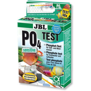JBL Phosphate Sensitive Test Kit PO4 packaging for testing phosphate levels in freshwater and marine aquariums.
