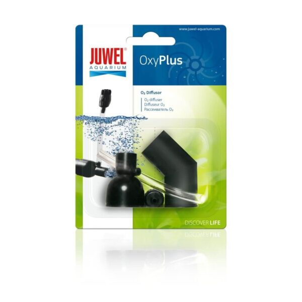 Juwel OxyPlus O2 Diffuser packaging showcasing the adjustable aquarium oxygen diffuser for Juwel filter systems.