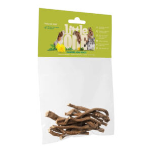Little One Dandelion Root Snack 35g, natural treat for pets, promotes dental health and provides essential minerals.
