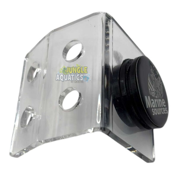 Marine Sources Magnetic Coral Bracket CRB-M-4B with clear design and adhesive backing for frag plugs.