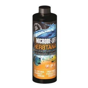 Microbe-Lift Herbtana bottle, 100% natural expellant for treating freshwater and saltwater parasitic diseases.