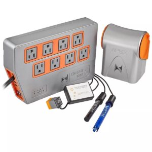 Neptune A3 Apex Energy Bar with multiple outlets, pH and temperature probes, ideal for aquarium control systems.