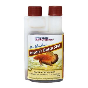 Ocean Nutrition Betta Spa water conditioner 125ml bottle with wild almond leaf extract for Betta fish care.