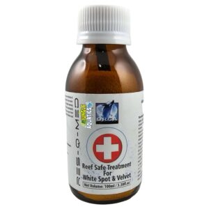ORCA Res-Q-Med (Reef-Safe) bottle for treating Whitespot and velvet in marine aquariums, 100ml size.