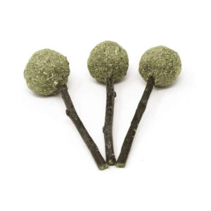 Oxbow Enriched Life Timmy Pops 3 Pack, pet-safe chew toys made from Timothy hay and natural materials.