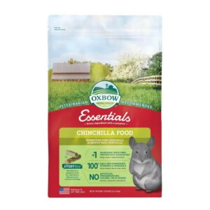 Oxbow Essentials Chinchilla Food 1.36kg bag, made with premium ingredients for healthy digestion and pet wellness.