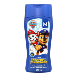 Paw Patrol Bubble Blast 2 in 1 Shampoo 250ml for dogs, combining shampoo and conditioner for a shiny, healthy coat.