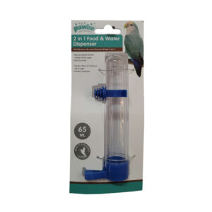 Pawise 2 in 1 Food and Water Dispenser 65ml, easy to attach, clean, colorful options available, ideal for pets.
