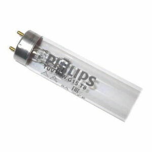 Philips T8 UV replacement tube for water purification, 15W, effective against bacteria and viruses.