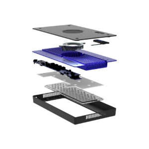 exploded view of Radion XR30 G6 Blue LED Light Fixture components showcasing advanced design and technology.
