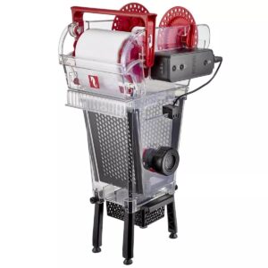 Red Sea ReefMat Fleece Roller Filter showcasing advanced filtration system for saltwater aquariums in transparent design.