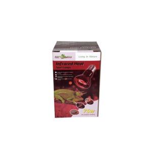 Repti Zoo Infrared Heat Spot Lamp packaging for reptiles, 75W, ideal for terrarium heat and nighttime observation.