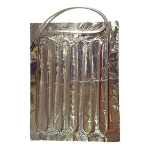 Reptile heating pad with foil surface for optimal warmth, designed for various reptile sizes=