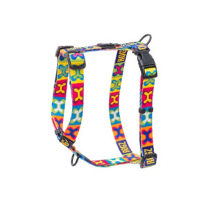 Rogz Fusion Classic Dog Harness in colorful design, adjustable for comfort and control during walks.