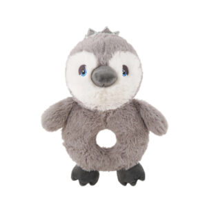 Soft plush penguin toy with a rope core, designed for interactive playtime with dogs. Perfect for tugging and tossing.