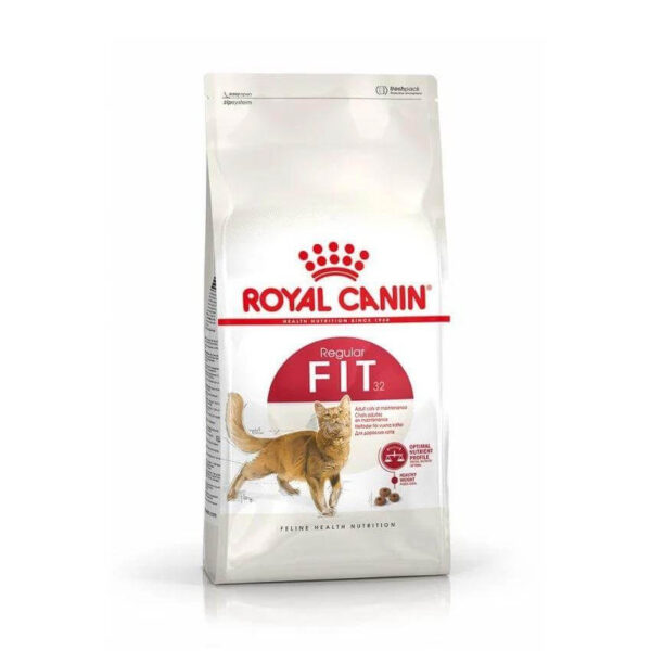 Royal Canin Fit 32 Cat Food package designed for adult cats, providing balanced nutrition for healthy living.