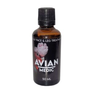 Scaly Face and Leg Treatment 50ml bottle for birds, designed to treat scales caused by parasites.
