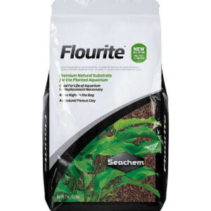 Seachem Flourite Planted Substrate bag for natural planted aquarium, featuring premium porous clay gravel.
