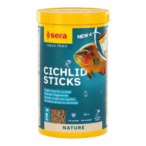 Sera Cichlid Sticks 210g, staple food for cichlids, rich in proteins and omega fatty acids, promotes health and liveliness.