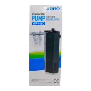 SOBO Aquarium Corner Filter WP-808C box design showcasing efficient aquarium filtration system for clear water.