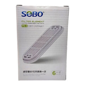 SOBO PD-5 Pet Water Fountain Replacement Filter, 6-pack, recommended every 15 days, essential for clean pet hydration.