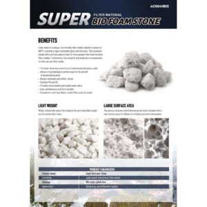 Super Bio Foam Stone filter media benefits, lightweight and large surface area for eco-friendly filtration.