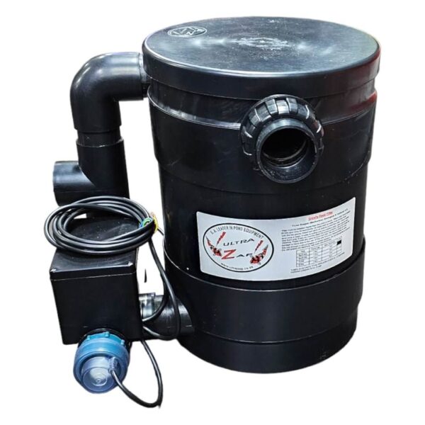 UltraZap Gravity Fed Pond Filter with UV, featuring a high-quality sponge for efficient pond water filtration.