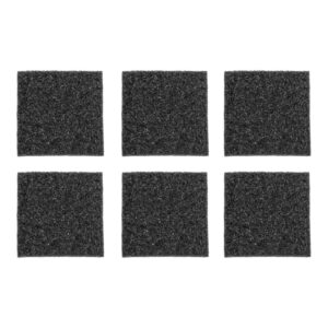 Set of six black filter pads suitable for aquariums and paludarium filtration systems.