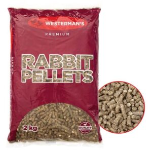 Westerman's Rabbit Pellets 2kg bag showcasing premium quality rabbit food for a healthy diet.