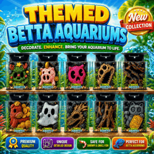 Themed WWW Betta Aqua Aquariums showcasing unique designs and vibrant 3D backgrounds for an enhanced aquatic experience.